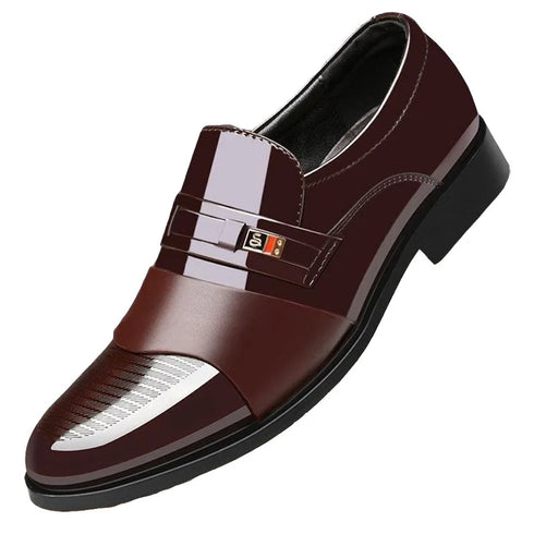 Elegant Round Toe Men's Dress Shoes for Wedding Party and Office Events